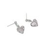 S925 Silver Needle Pink Heart Earrings - Gold Plated Brass with Drip Oil, Zircon, and Pearl Accents. Cute and Sweet Studs.