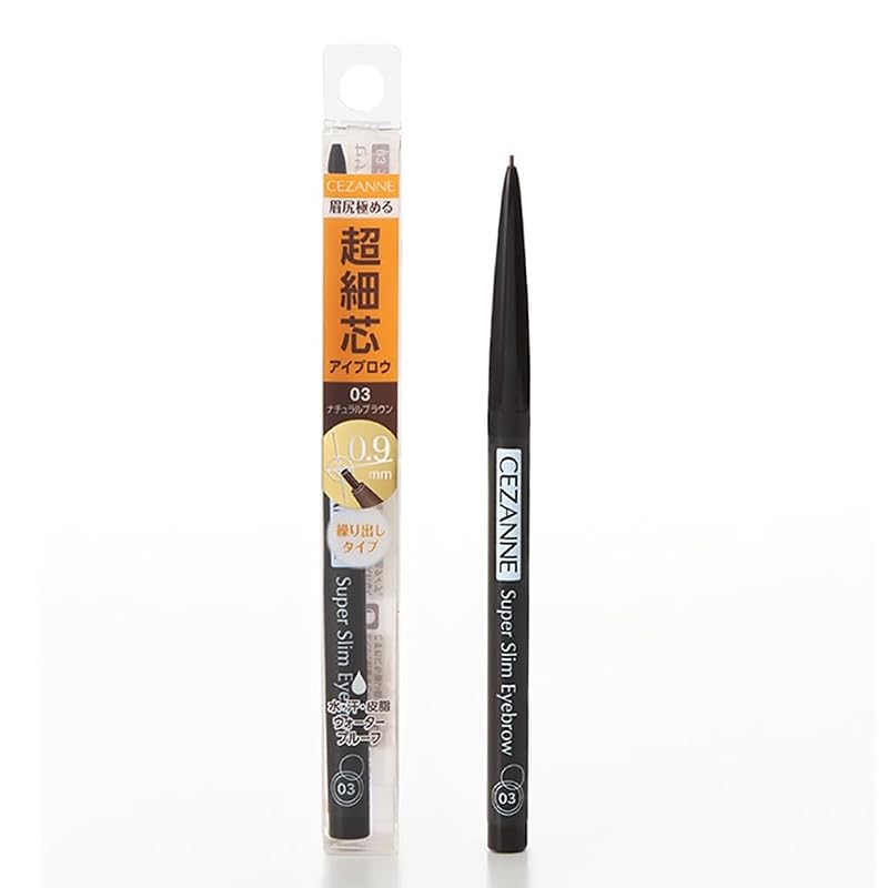 Cezanne Ultra-Fine Eyebrow Pencil 03 Natural Brown 0.02g: A 0.9mm eyebrow pencil that allows you to draw even individual hairs at the ends of your