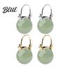 Buckle Earrings 1 Pair Women Drop Glass Bead Polished Copper