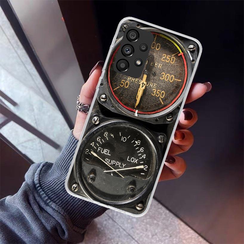 Aviation Aeroplane Helicopter Cockpit Instrument Phone Case For Samsung Galaxy A12 A52S A42 A32 A22 A51 A50 Note 20 Ultra 10 S10