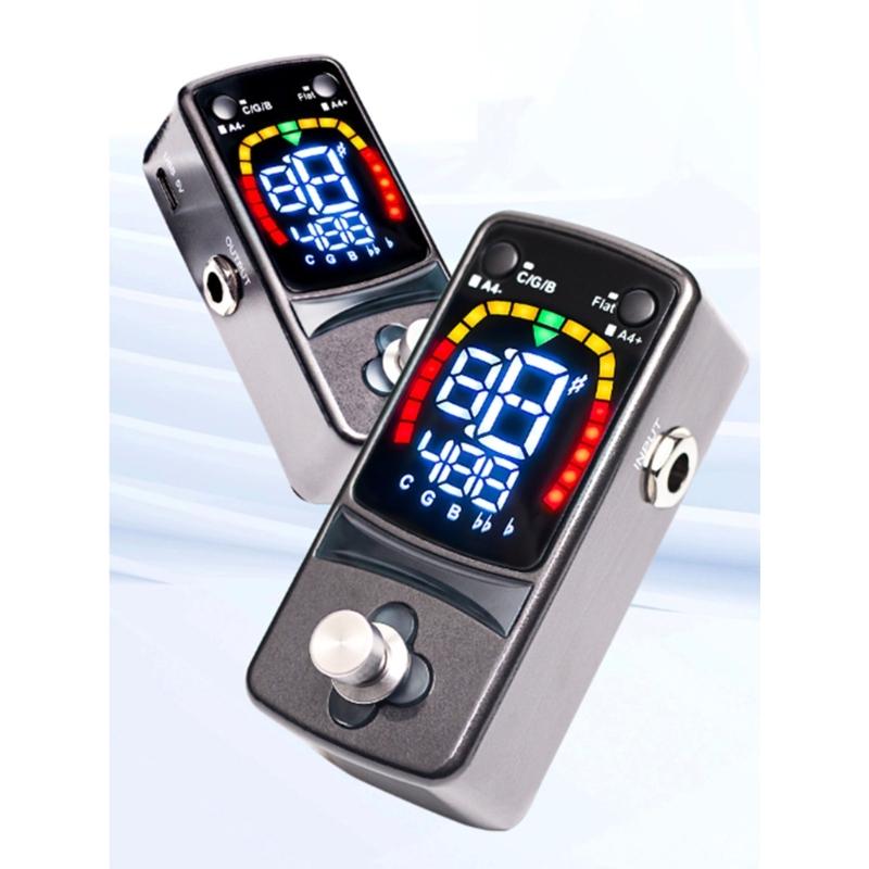 Portable Chromatic Tuner Pedal Covering A0 to C8 Range Digital Guitar Pedal Tuner for Guitarists and Musicians