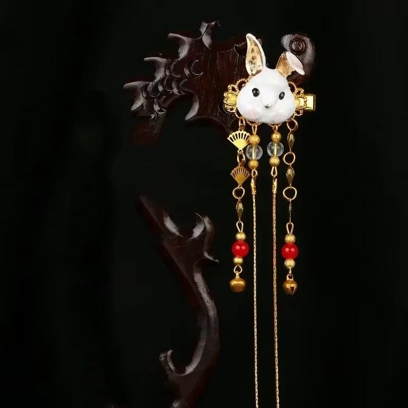 

Fashion Fox Rabbit Animal Hairpin Hair Accessories Retro Alloy Headdress Hanfu Cute Girl Animal Hairpin HeadDecor Girls Headband
