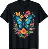 Aesthetic Butterfly Floral T-Shirt Cute Butterfly Flower Graphic Tee