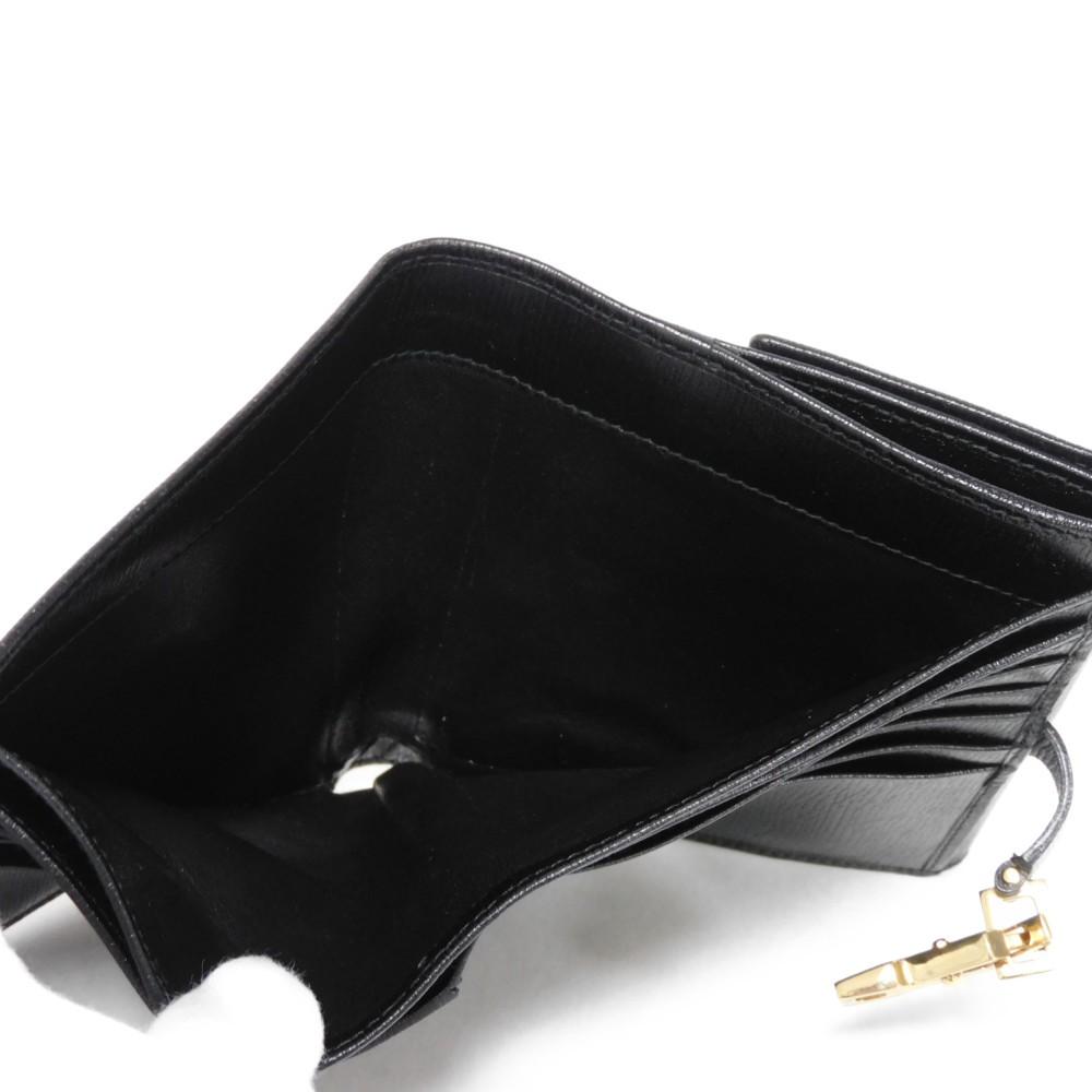 Used 9539 Old Jackie Compact Wallet 035 2169 7941 Vintage Gold Billfold Coin Purse Black Unisex from Japan AUTHENTIC