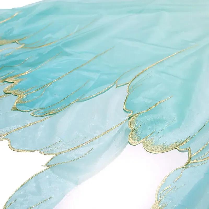 150x100cm Embroidery Lotus Leaf Soft Fabric DIY Hanfu Shirts Doll Cloth Chinese Style DIY Sewing Craft Organza Tulle Fabric New