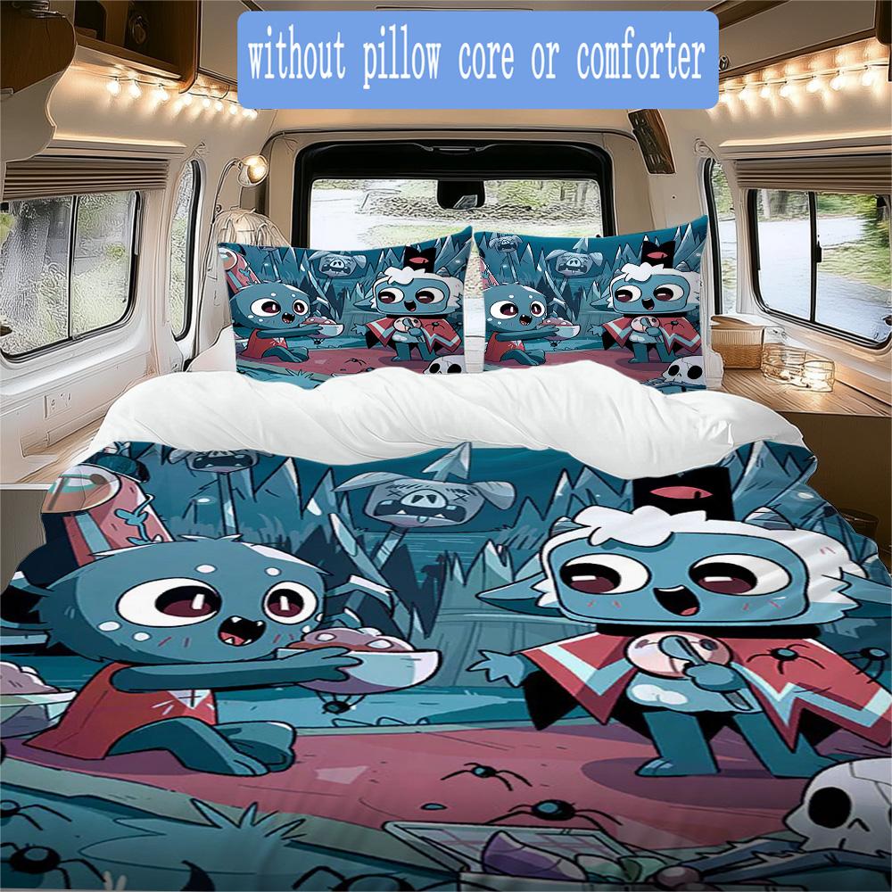 Cult of the Lamb Pattern Bedding,Quilt Set Quilt Cover Pillowcase Home Birthday Gift (1*duvet cover+2*pillowcase,without core)XSJT0917311