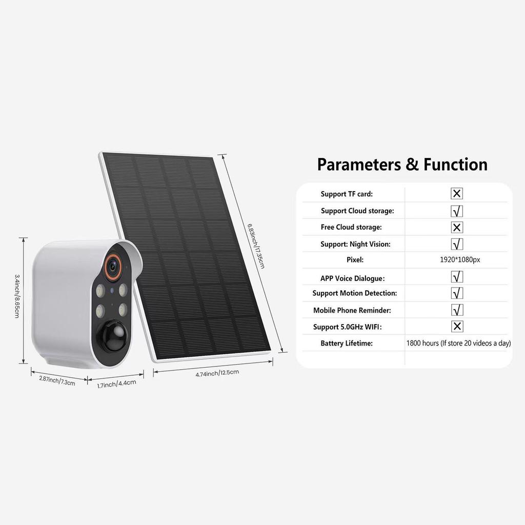Solar-Powered Indoor/Outdoor Security Camera