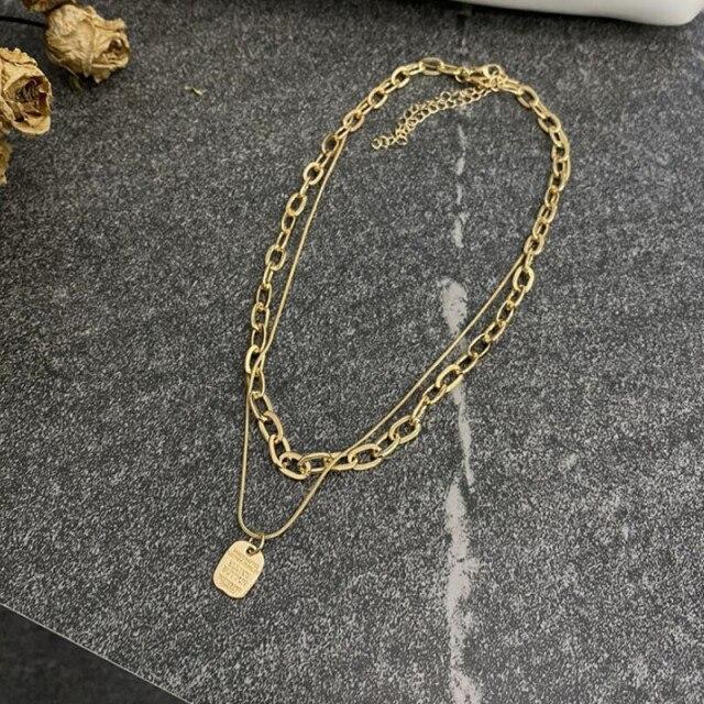 Multi Layer Lover Lock Pendant Choker Necklaces Steampunk Padlock The Chain Necklaces Collier Best Couple Jewelry Present GiftFashion Pendant