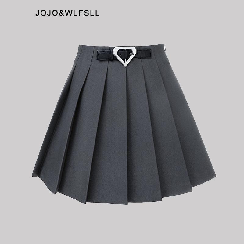 Gourcuff Women s 2026 Spring Simple JK Academy High School Girl Pleated Short Skirt Large серый