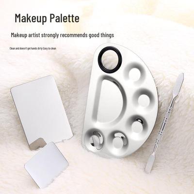 Edelstahl Nagelkunst & Make-up Palette Set mit Mischstab