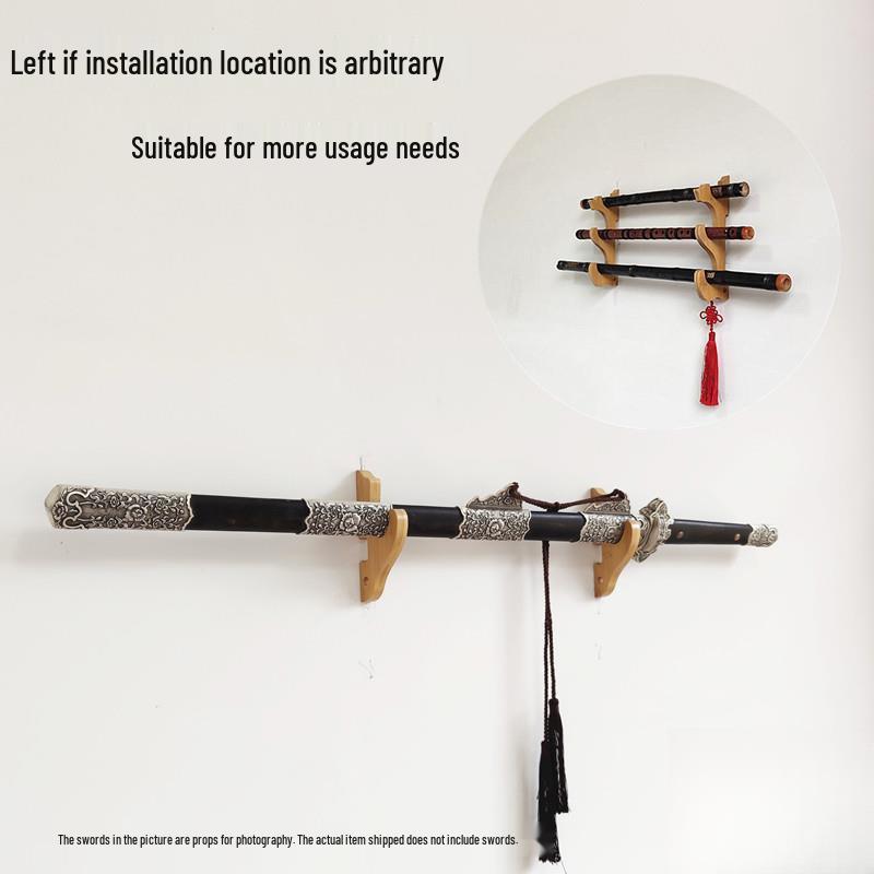 Adjustable Wall-Mounted Rack for Swords, Knives, and Musical Instruments