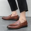 Fashion Designer New British Men's Pointed Slip On Patent Leather Shoes Male Penny Loafter Moccasins Wedding Prom Homecoming Footwear
