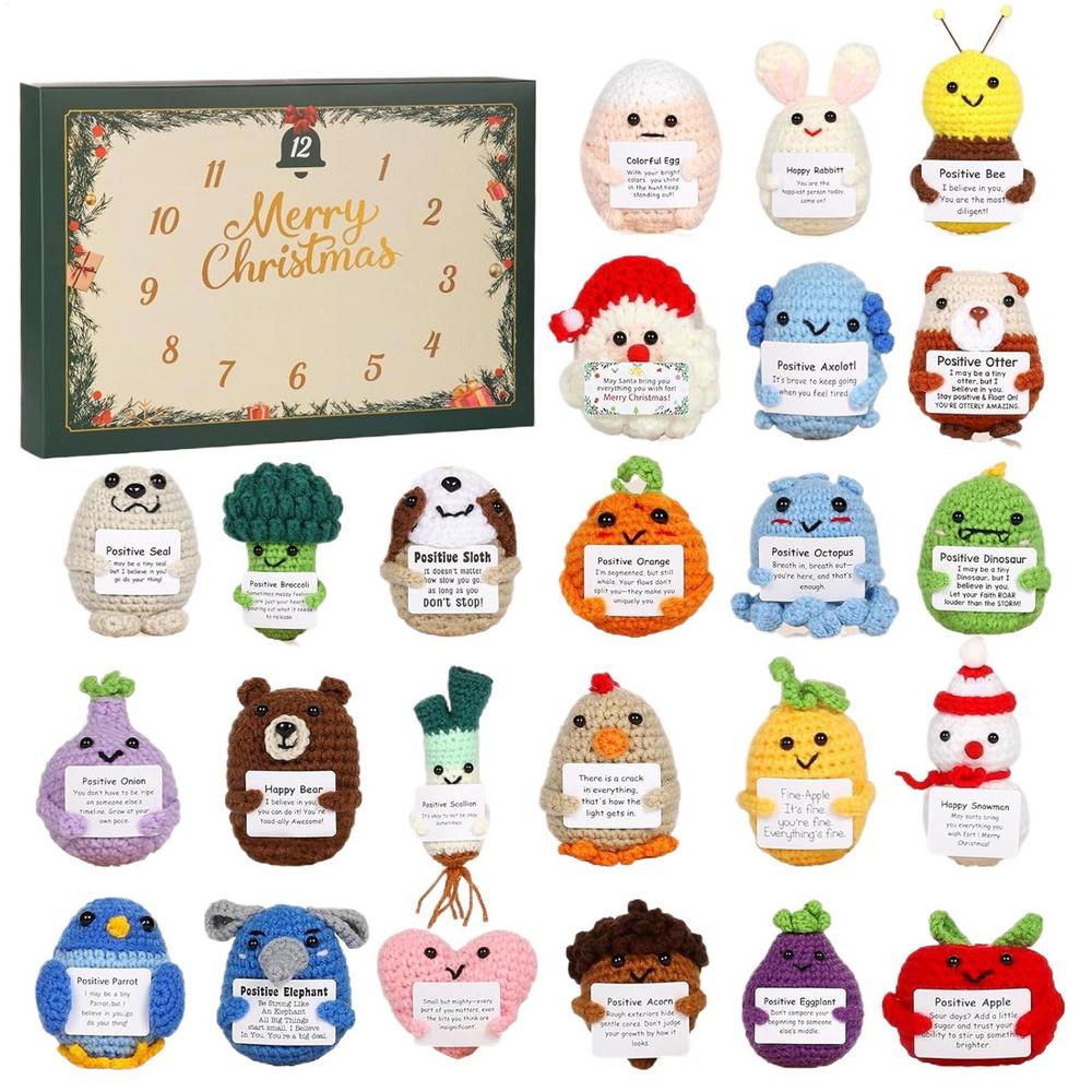 

Милый акриловый 2D кулон-украшение для отсчета дней до Рождества, 24 дня, ручная работа, позитивные животные для взрослых, детей, подростков, женщин, праздник