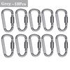 1/2/4/6/10Pcs Aluminum D-Ring Carabiner Travel Kit Camping Equipment Aluminum Hanging Hook Buckle Keychain for Outdoor Camping Hiking(Black/Grey)