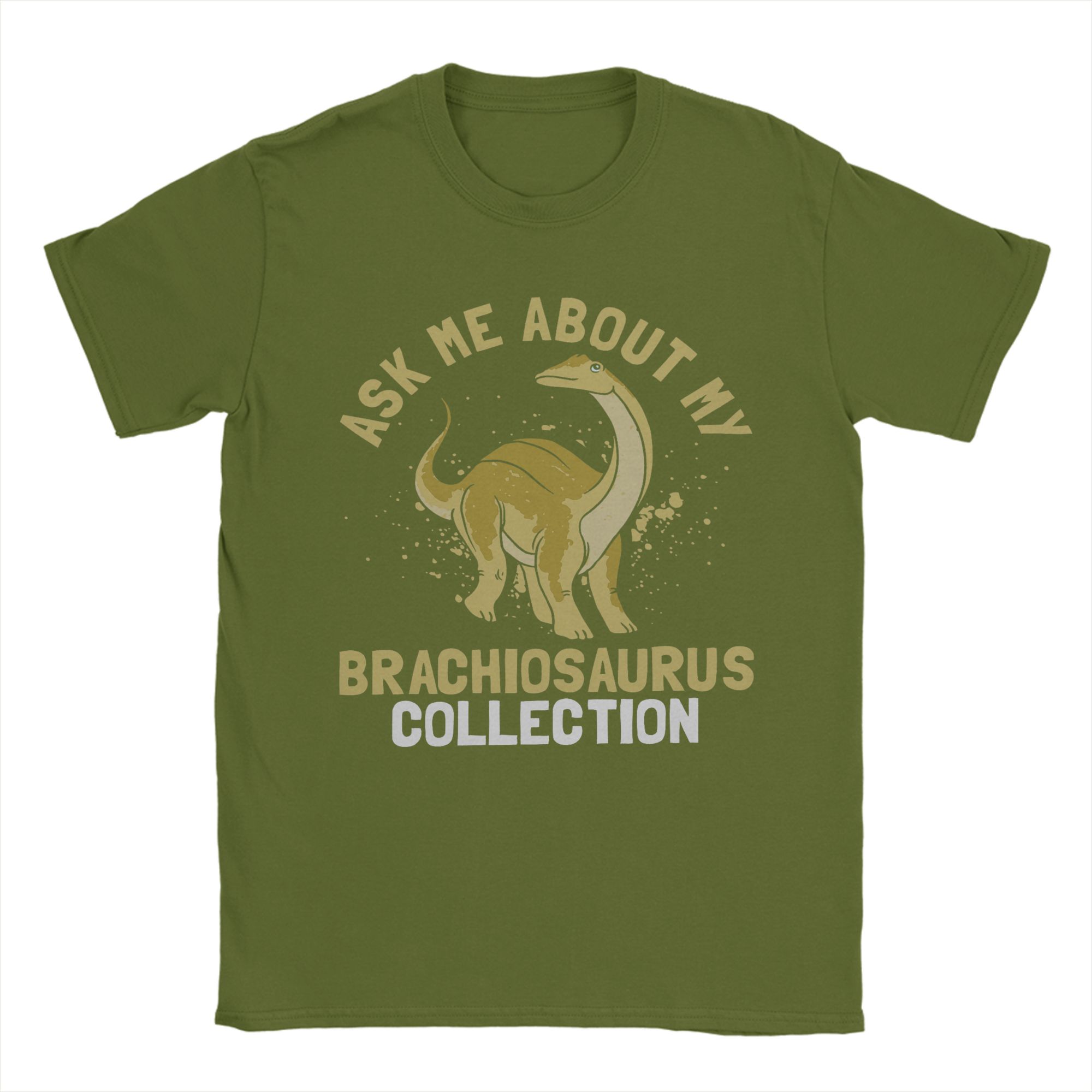 Brachiosaurus Dinosaur T Shirts for Men Cotton Novelty T-Shirt Crew Neck  Tees Short Sleeve Tops Big Size 4XL