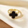 High-end Four-leaf Clover Open Ring Exquisite Workmanship Long-lasting Accessible Luxury Classy Versatile Open Ring