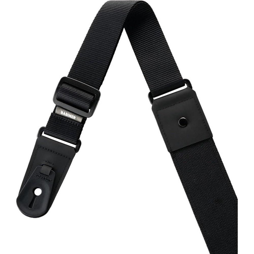 Basiner DURA STRAP VITALGRIP Guitar Strap Lock Structure High-Density Elastic Webbing Mini Pocket for Pick Storage White Cross