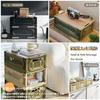 X XUNTAO Storage Box Folding Container Wooden Lid Case Basket Off-White Small Size 4 pieces W30D20H12cm