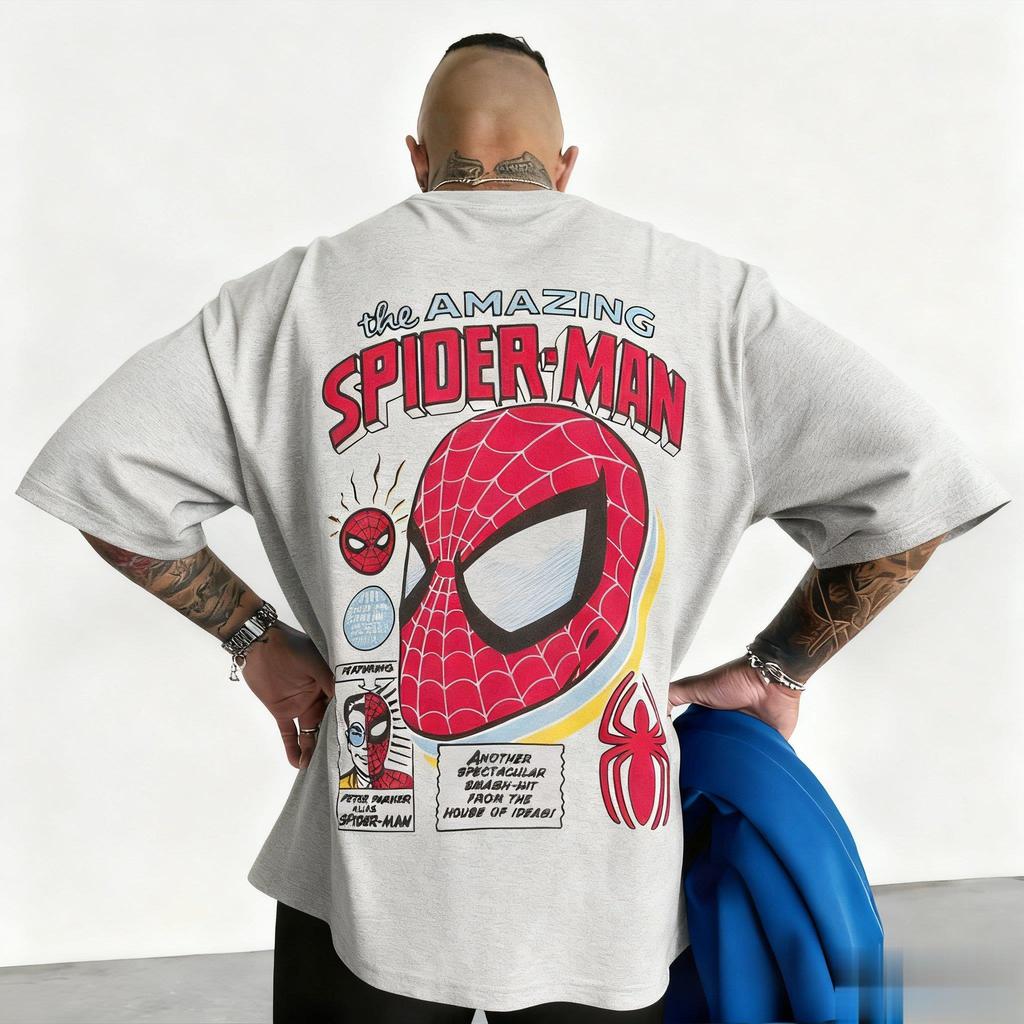 Marvel 2026 Neue Mode Marvel SpiderMan Grafik Comic Print Hohe Qualität Unisex Kurzarm Freizeit Übergröße T-Shirt weich