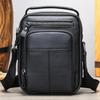 Men's Genuine Leather Crossbody Bag – Top Layer Cowhide Lychee Grain Shoulder Bag for Business
