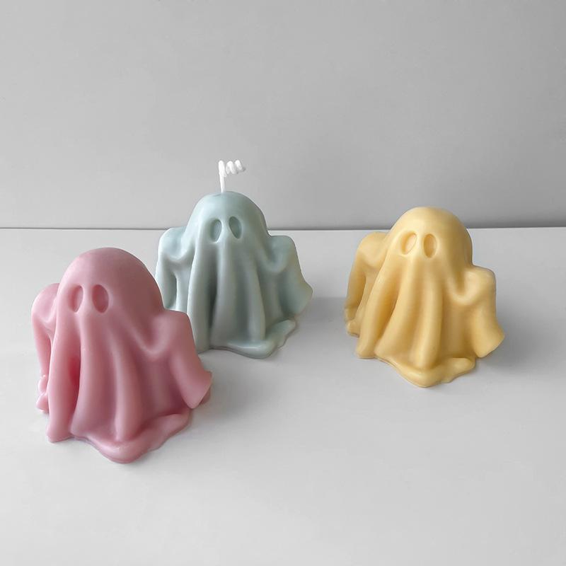 Halloween Cute Ghost Candle Silicone Molds New  DIY Resin Concrete Plaster Soap Mould Party Festive Ornaments Home Decor