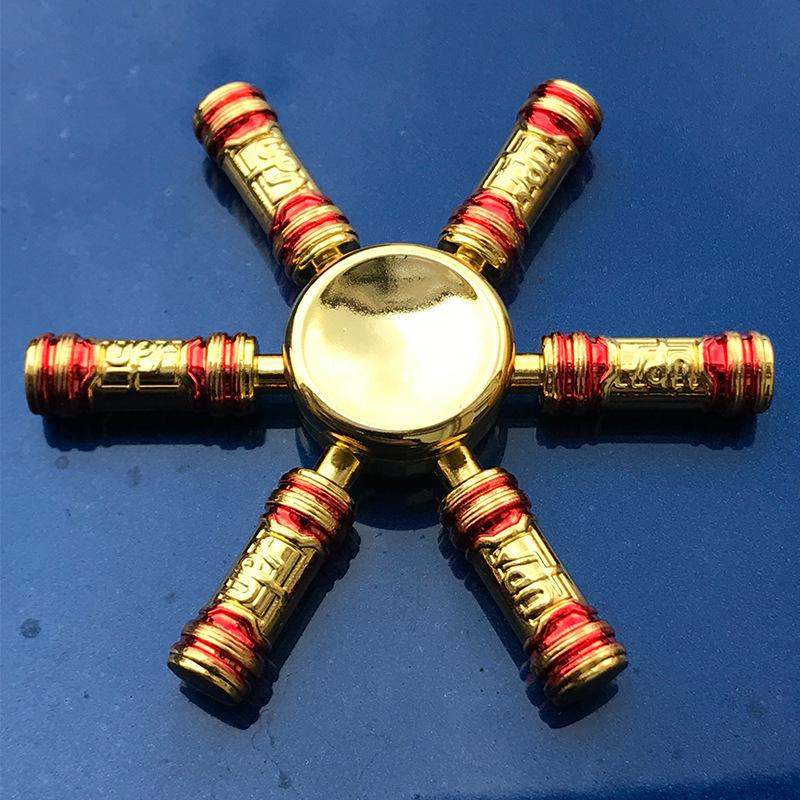 Decompression Fingertip Gyro Toys Children'S Boys Hokage Elementary School Metal Finger Gyro Black Technology