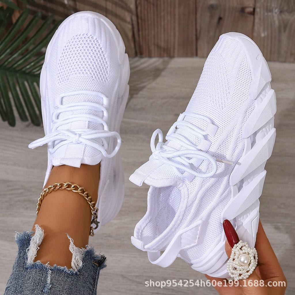 Running Shoes, Women's Casual Soft Soled Sports Shoes, Breathable Single Shoes, Fly Woven Mesh Shoes, Sports Shoes