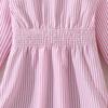 Mädchenkleid Kinderbekleidung Herbst Neu Lässig Lang Gestreift Langarm Taillenbetontes Hemdkleid