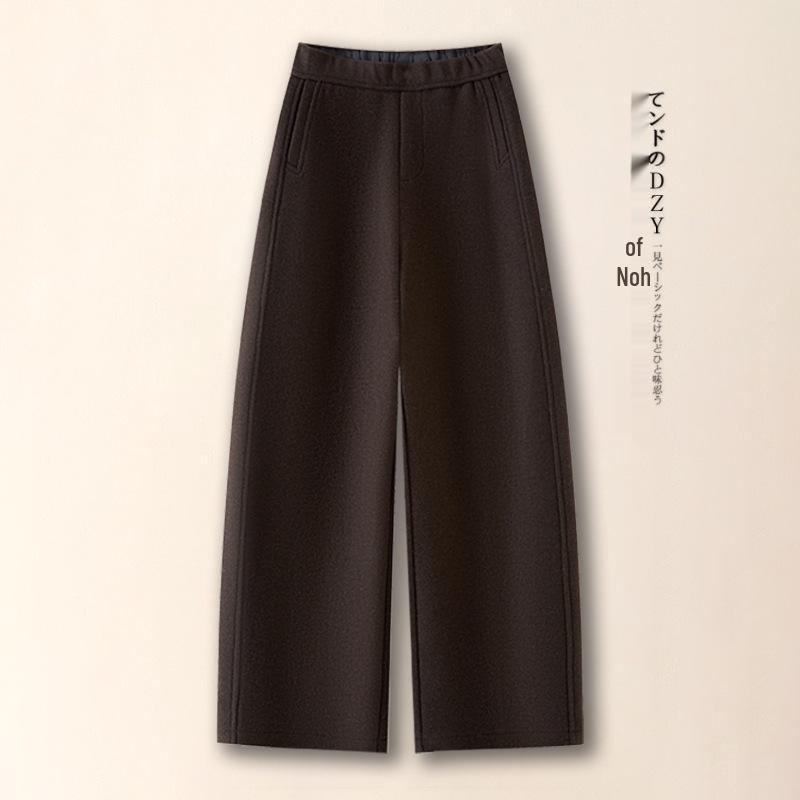 

Women s Thick Woolen Scythe Pants: 2025 Autumn/Winter Casual Straight-Leg Narrow Drape. XL (115-125 lbs)