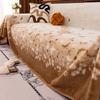 Faux Rabbit Plush Butterfly Printed Sofa Towel Thick Soft Sofa Blanket For Autumn Winter Full Cover Dustproof Armchair Protector
