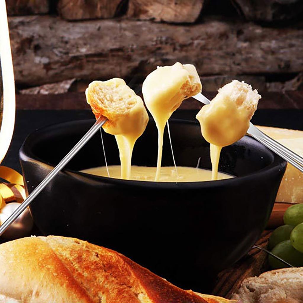 6Pcs Cheese Hot Pot Fork Dinnerware Set Western Stainless Steel Cutlery Dessert Fork Flatware Cake Fruit Bread Fork Tableware