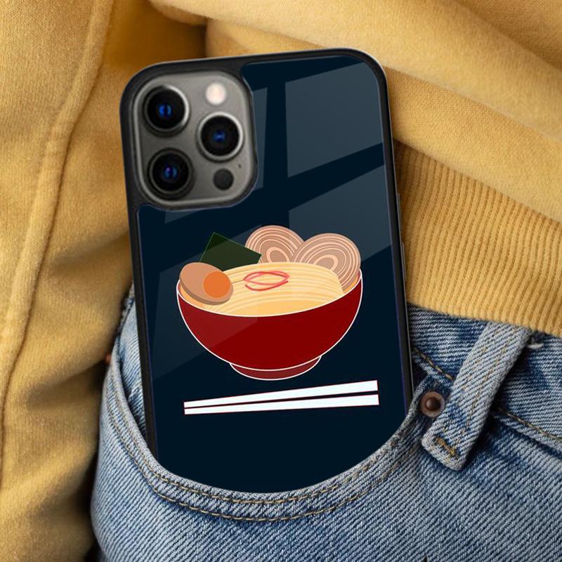 Japanese Food Ramen Soft Phone Case for iPhone 17 Air 16e Pro max 15 Pro 13 14 Plus 11 12 MagSafe Magnetic Coque