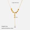 Niche Temperament Exquisite Zircon Necklace Women's High Sense Versatile Collarbone Chain Stainless Steel Flower Fringed Pendant