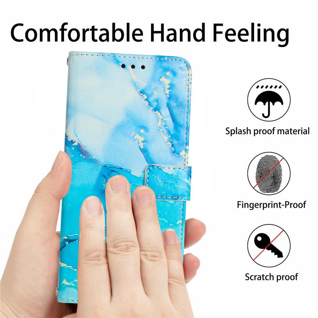 For Xiaomi Redmi Note 14 4G (164.84mm) Stand Case Marble Pattern PU Leather Wallet Phone Cover