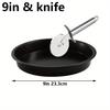 6/8/9/10in Deep Dish Pizza Pan with Pizza Cutter, Stainless Steel Black Nonstick Baking Sheet, Pie Pan, Baking Pan JXB