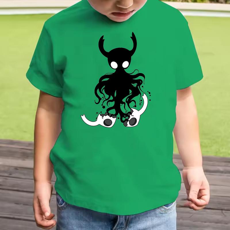 Anime Hollow Knight Kids T-Shirt Funny Cartoon Print Short Sleeve Casual Polyester Tee Boys Girls Summer Fashion Tops Birthday Gift