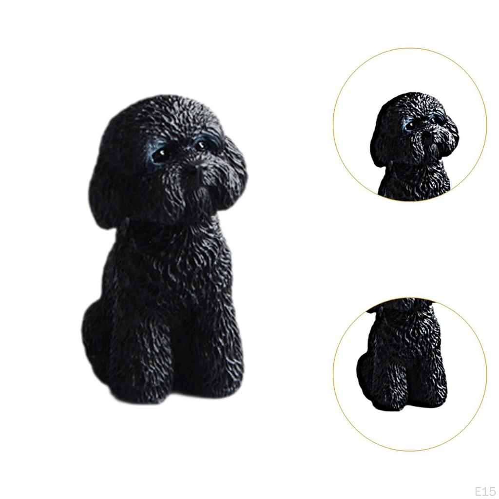 Köpek Minyatür Figürin Araba Gösterge Paneli Dekorasyonu Sanat El Sanatları Reçine Yaratıcı Masaüstü Süsü için