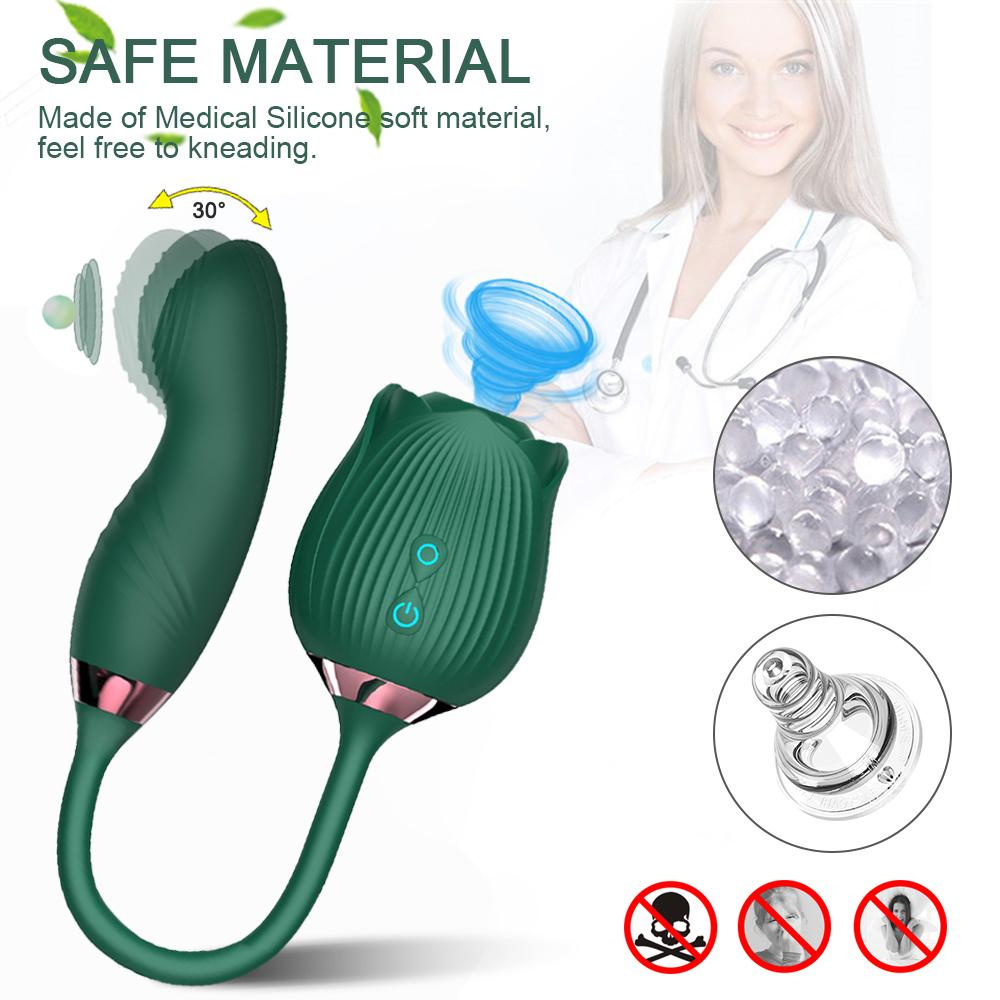 Sex Toy 2 In 1 Sucking Vibrator Nipple Penetration Vagina Rose-Vibrator G-spot Stimulator Masturbation Tools Women Audle Product Dildo Vibrating Egg