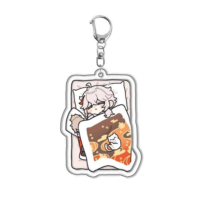 Genshin Impact Acrylic Keychains Arlecchino Sigewinne Lyney Wriothesley Clorinde Lynette Diluc Mona Keyrings Pendants Figure Toy
