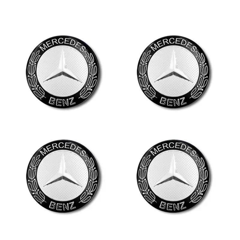 

C200 E200 For Mercedes Benz 4Pc Car Wheel Hub Center Cap Sticker Metal Emblem Sticker For Mercedes-Benz AMG C450 C200 C220 C250