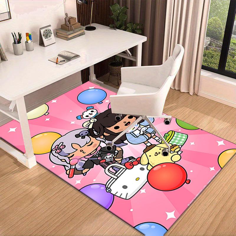 Toca Boca Spielfiguren im Gittermuster Teppich für das Büro, Stuhlunterlage, Dekorations Teppich Wohnzimmer Schlafzimmer Matte, Große Größe Fan Geschenke Weihnachtsgeschenke