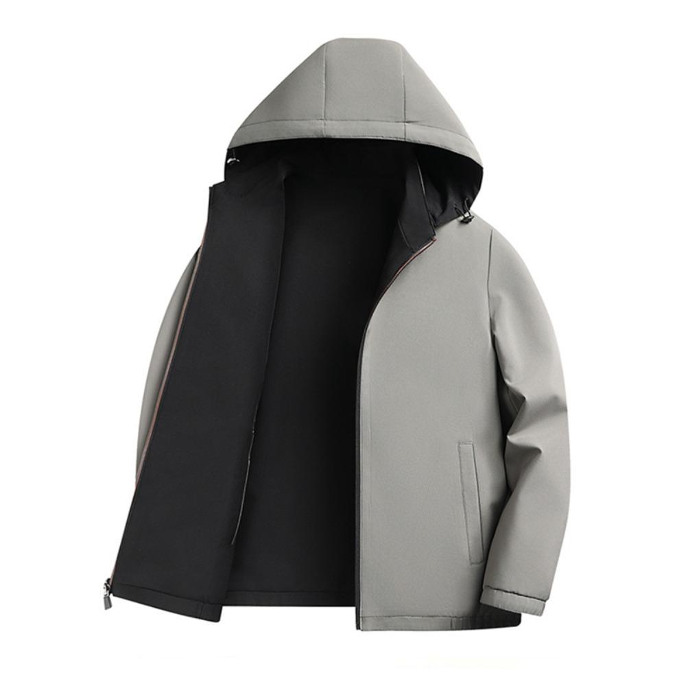 New Outdoor Men's Sports Solid Color Leisure High-grade Middle-aged and Elderly Wear Reversible Baseball Jacket