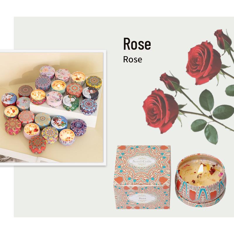 Scented Soy Candle - Romantic Fragrance with Dried Flowers, Ideal for Weddings, Valentine's, Birthdays, and Home Décor