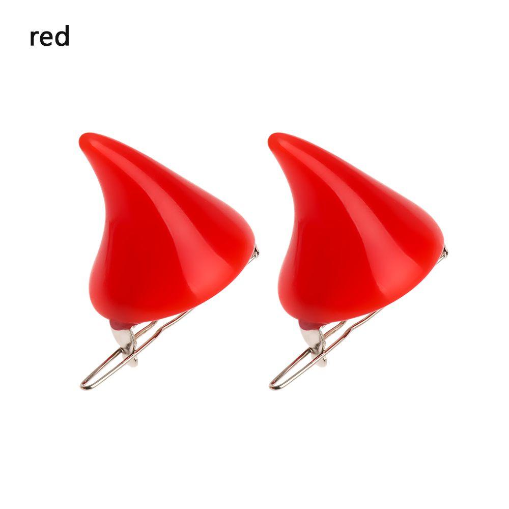 

1 пара Вечерние готические аксессуары для волос Заколки в виде рогов вола Маленькая дьявольская заколка для костюма Зажимы для волос красный