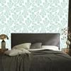Wallpaper Flowers White, Mint and Light Gray for the Living Room and Bedroom 50x1000