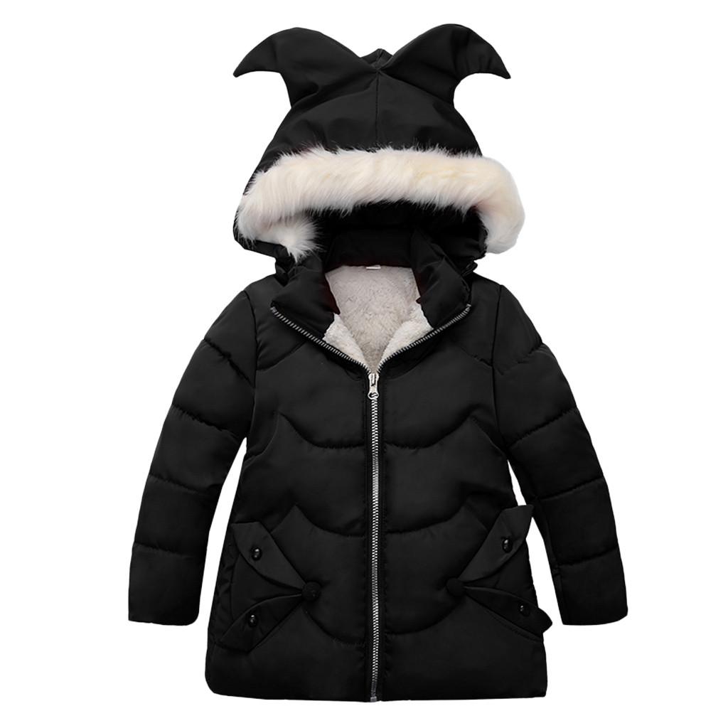 Toddler Kid Baby Girl Winter Dot Splice Coat Jacket Thick Hooded Outerwear Cloak