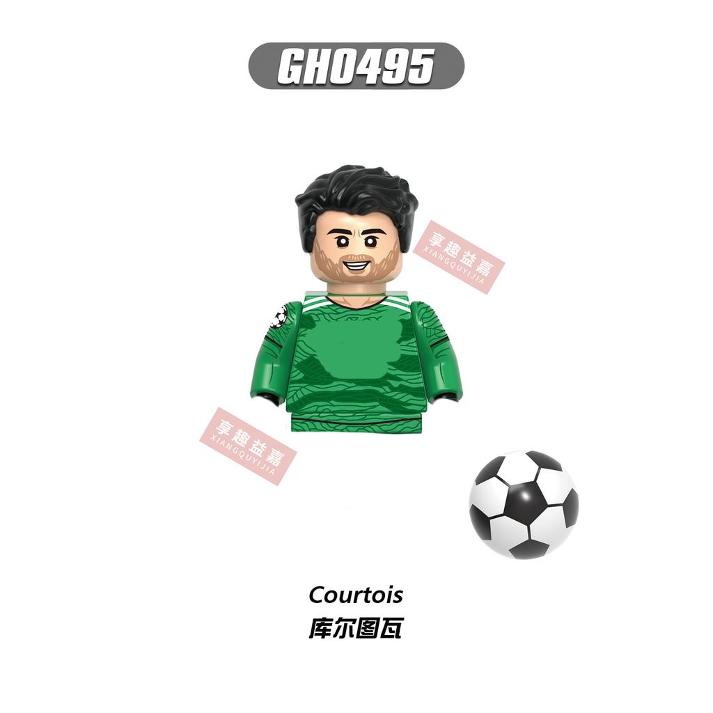 New  Single 4.5CM Soccers Athletics Sportsman Star Building Blocks Cartoon Mini Action Figures Toys For Kids Christmas Gifts