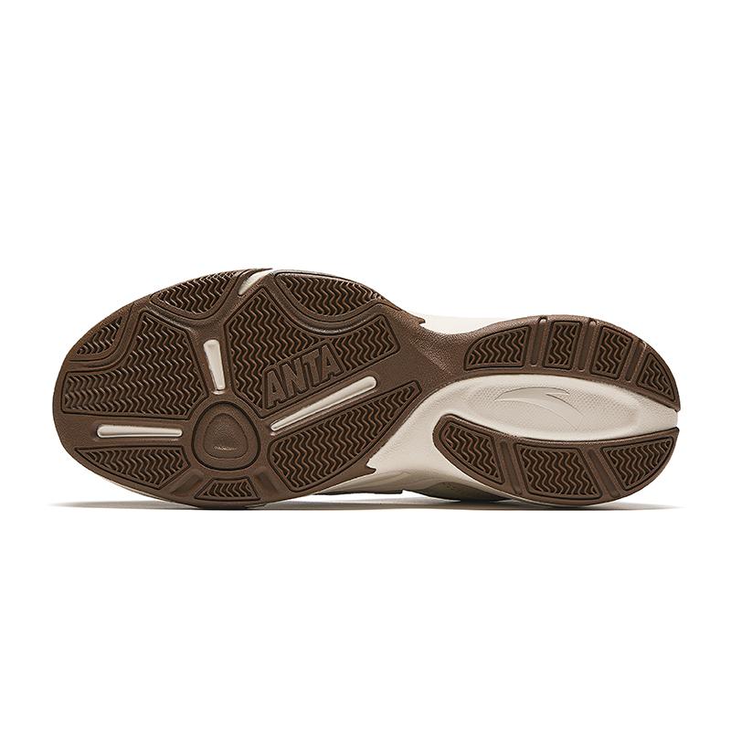 Anta Cross Plush Comfortable Non-Slip Warm Mid-Top Casual Shoes Women Casual Shoes Beige Brown 122448957-2