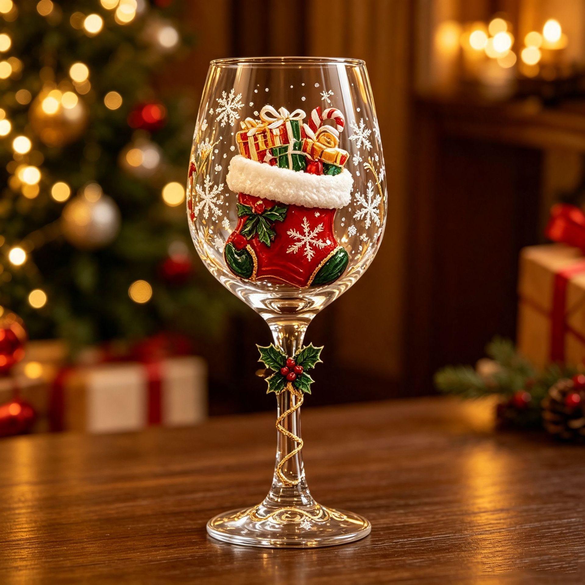 Christmas Wine Glasses Set of 6
