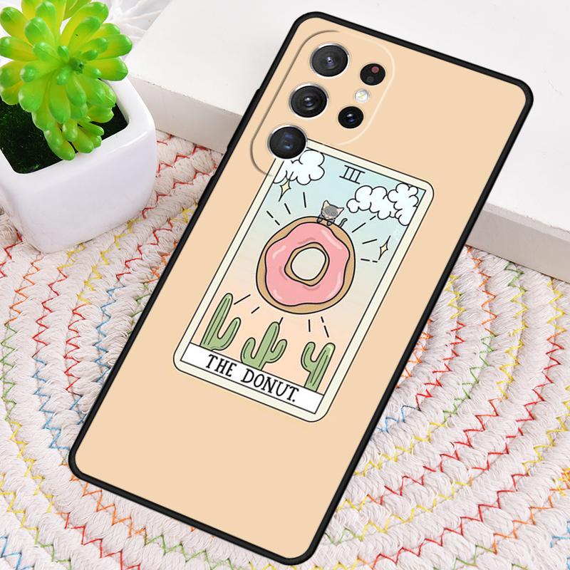 CAKE COFFEE The Boba Tarot Card Phone Case for Samsung Galaxy Note 10 Pro S26 Ultra S23 S24 FE S25 S21 S22 PLUS Shockproof Cove